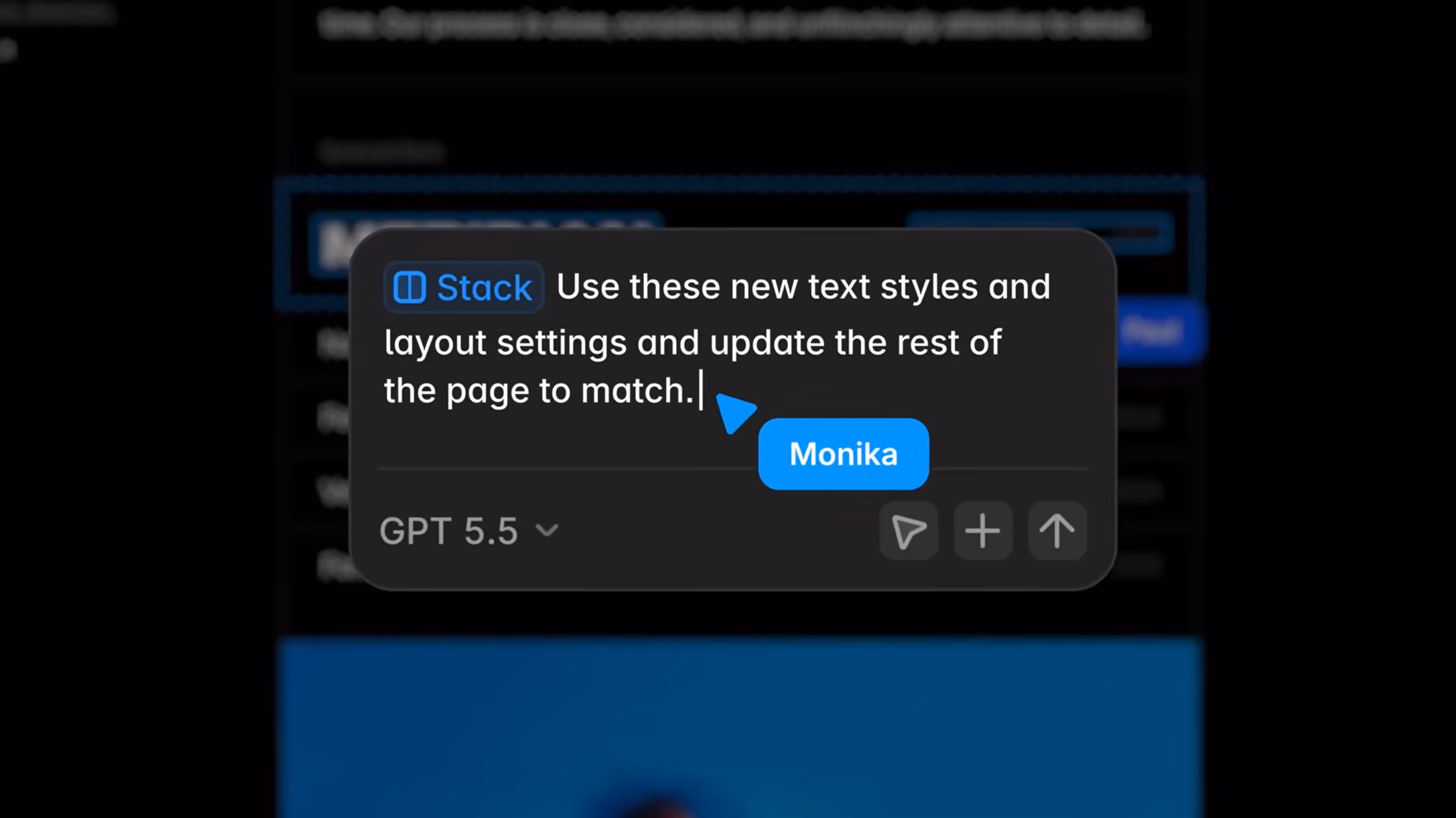 A Framer Agent applying new text styles across a whole page